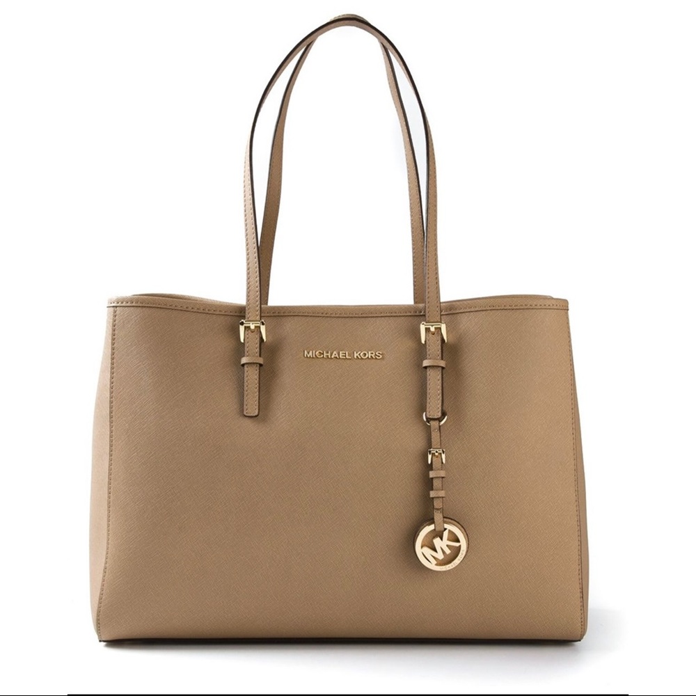 Michael Kors Classic Long Handle Tote Bag in Beige